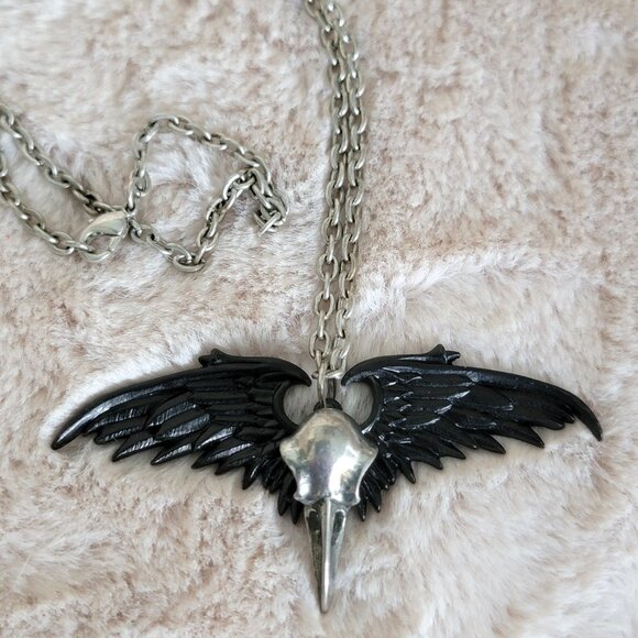 Lot of Gothic Goth Jewelry - Skulls Dragon Red Crystal Chokers Necklaces Earring - Picture 3 of 11